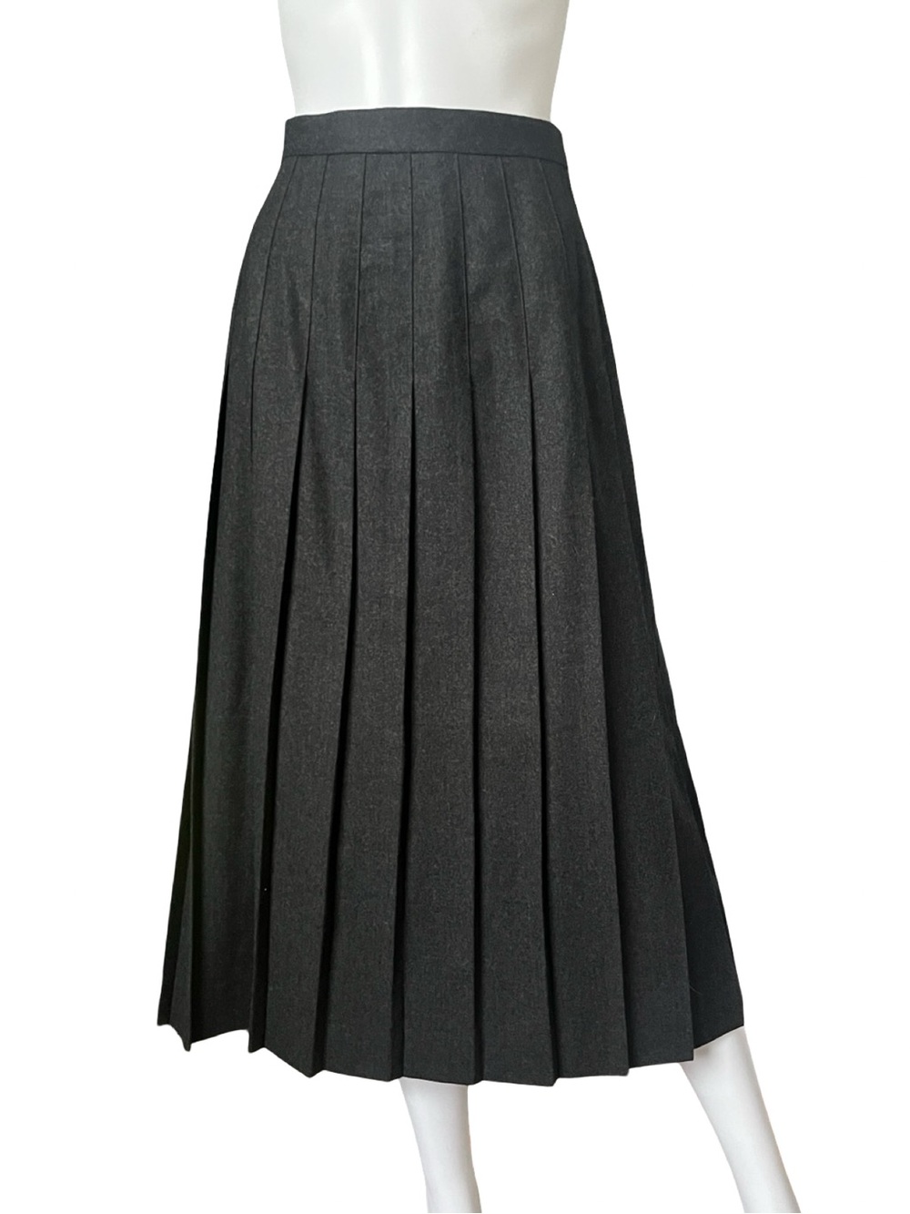 Classic Black Pleated Midi Skirt